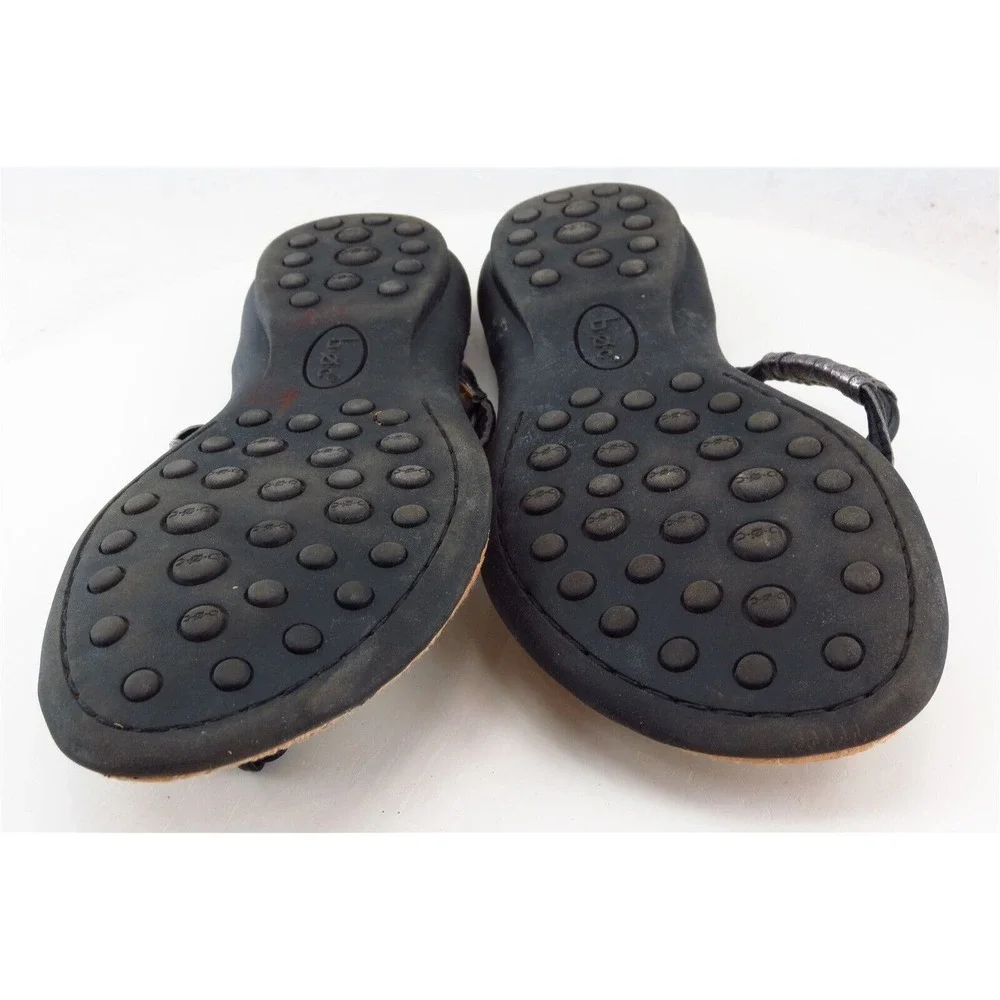 Born‎ Concept T-Strap Sandals Black Synthetic Women Shoes Size 6 Medium